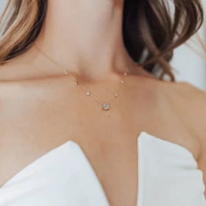 Miles Choker by Untamed Petals - Crystal teardrop necklace 14k gold wedding jewelry bridal jewellery