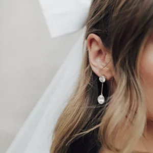 Minori Drop Earrings by Untamed Petals - Modern drop earrings 14k gold crystal wedding jewelry - Ottawa