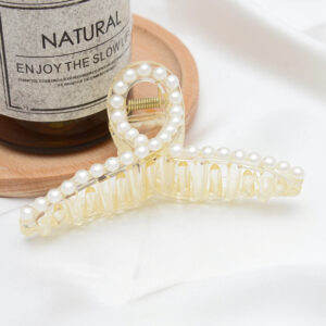 Sterling Pearl Hair Claw Clip - Bridal Hair Accessory