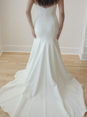 Carey by Sarah Seven Sample Crepe Wedding Dress back Ottawa