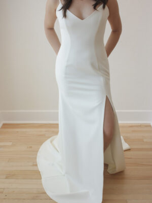 Carey by Sarah Seven Sample Crepe Wedding Dress Ottawa