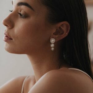 Kiko earrings by Jade Oi on model