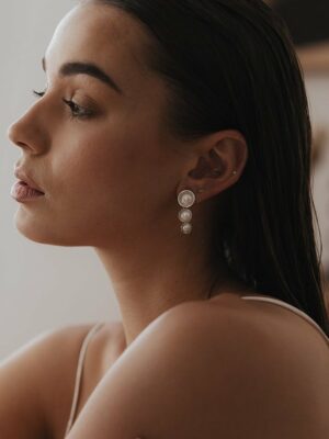 Kiko earrings by Jade Oi on model