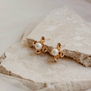 Clover Earrings by Jade Oi in Gold - Revelle Bridal Wedding Jewelry