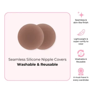 Boomba seamless nipple covers washable reusable in caramel