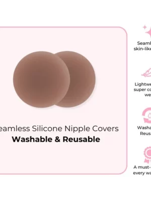 Boomba seamless nipple covers washable reusable in caramel