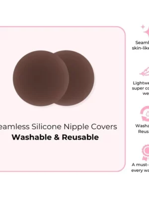 Boomba seamless nipple covers washable reusable in cocoa