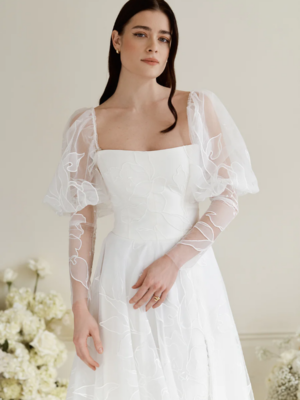 Truvelle Simone Sleeves - Puff Sleeves Wedding Dress