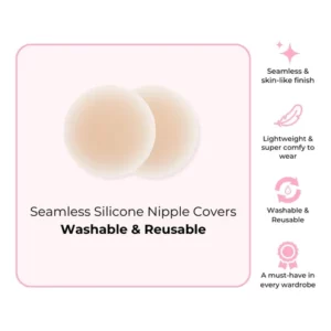 Boomba seamless nipple covers washable reusable in beige