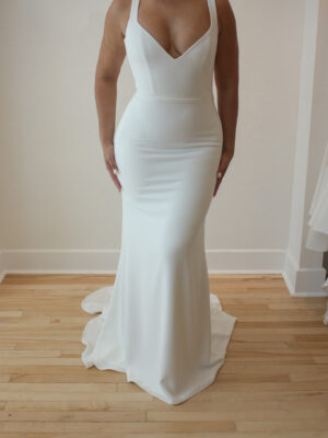 Marion by Aesling White Sleek Elegant Wedding Dress Ottawa