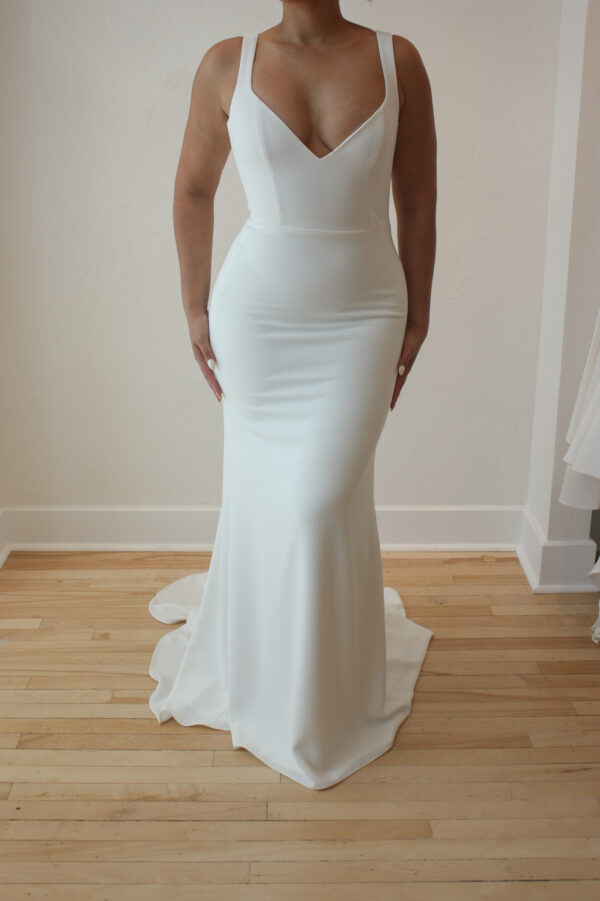 Marion by Aesling White Sleek Elegant Wedding Dress Ottawa