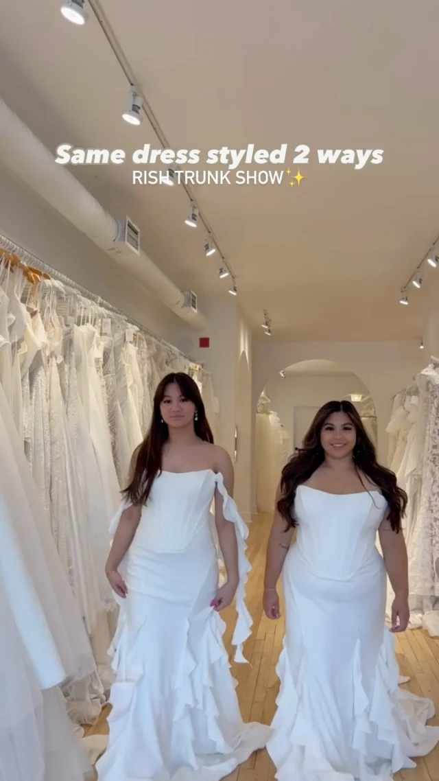 Same gown, just two different ways to wear it! Try on this new collection from @rish_bridal available until May 17th, and receive 15% off your special order🥂